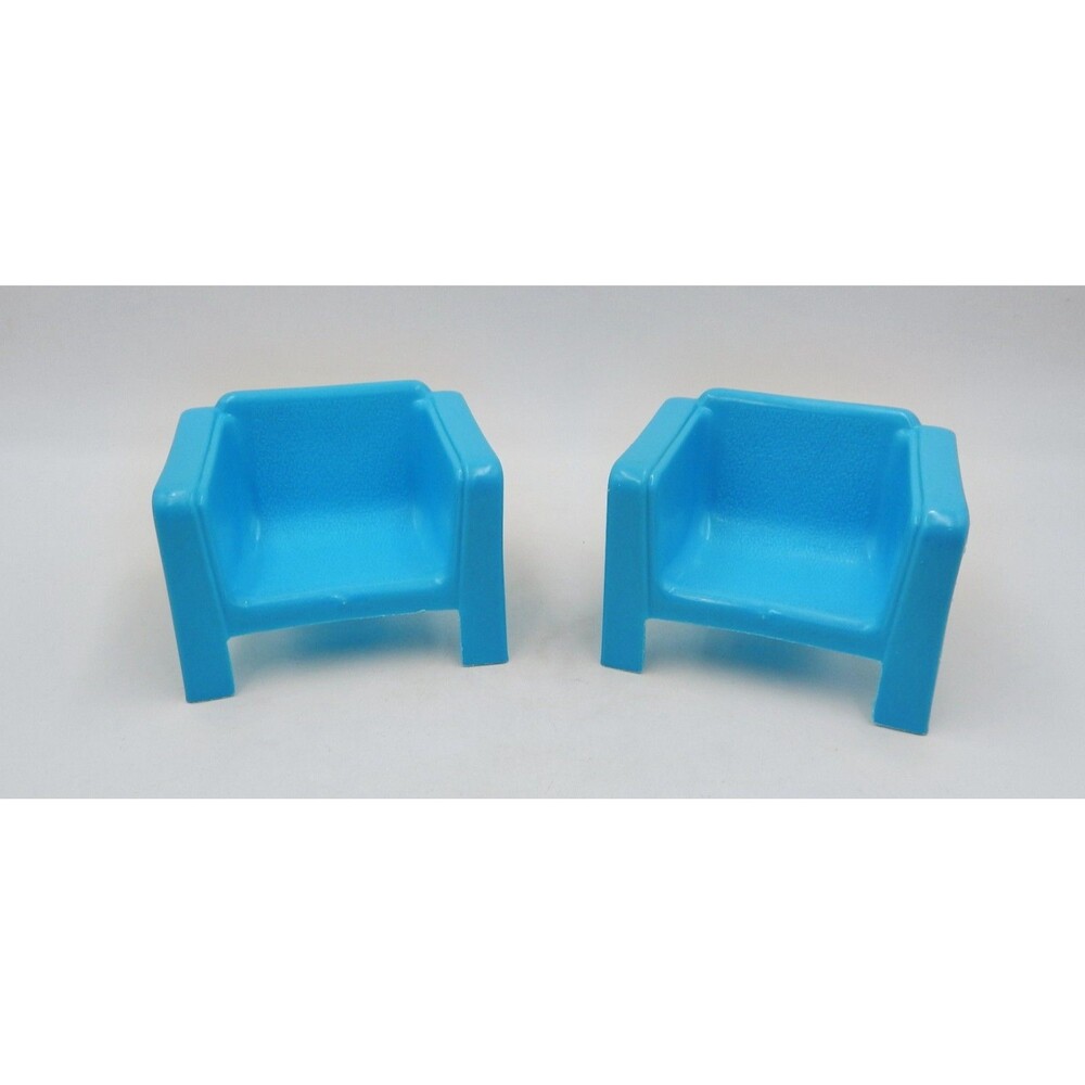 Mattel Barbie Dream House Blue Chairs 7825-0120 Furniture MOD Ken Livingroom